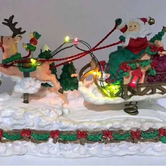 Franklin Mint Other - The San Francisco Music Box Company Santa Sled Ride Music Motion Box